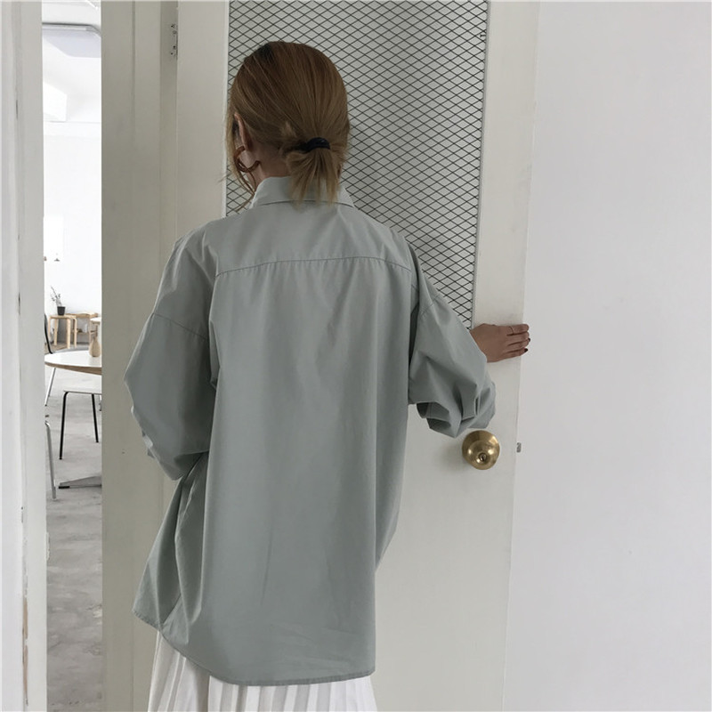 Casual All-Match Women Tops Shirts Korean White Loose Button Office Lady Blouses Blusas Mujer De Moda 10237 210518