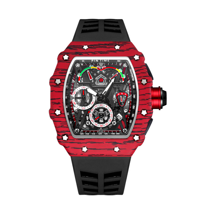 PINTIME 44*52mm Skeletion Dial Chronograph Watch Transparent Quartz Movement Mens Watches Luminous Calendar Durable Rubber Band Wristwatches
PINTIME 44*52mm Skeletion Dial Chronograph Watch Transparent Quartz Movement Mens Watches Luminous Calendar Durable Rubber Band Wristwatches