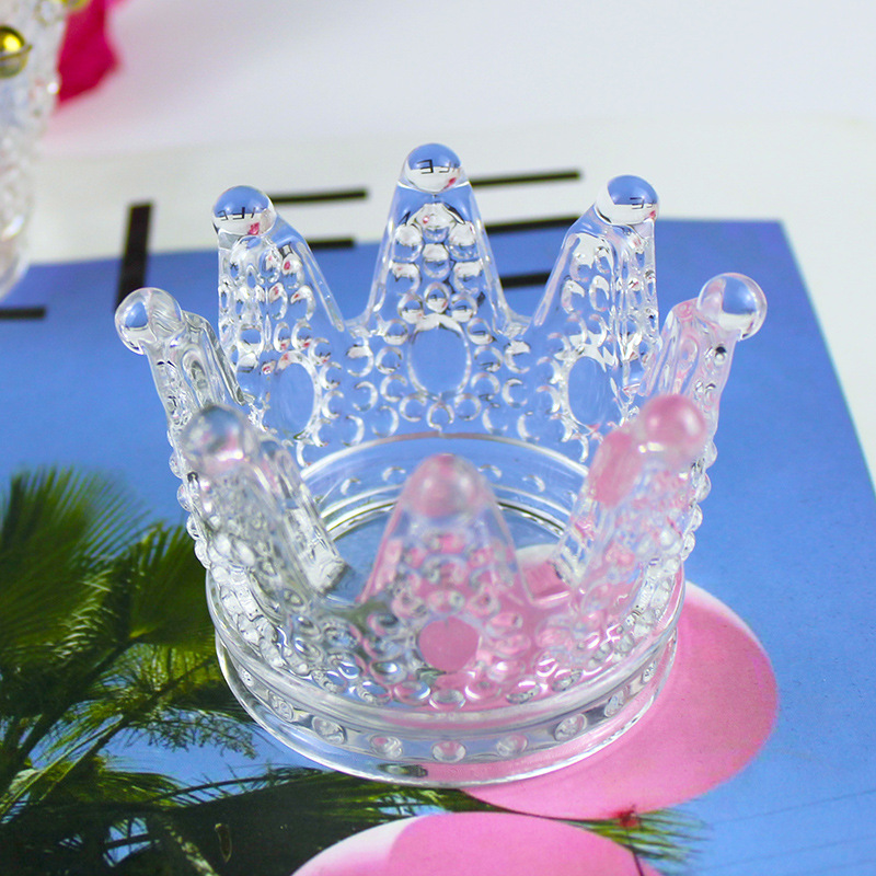 Creative Arts and Crafts Transparent Personality Trend Handmade Mini Necklace Box Crown Glass Candle Holder Decoration Sponge Puff Storage
Creative Arts and Crafts Transparent Personality Trend Handmade Mini Necklace Box Crown Glass Candle Holder Decoration Sponge Puff Storage