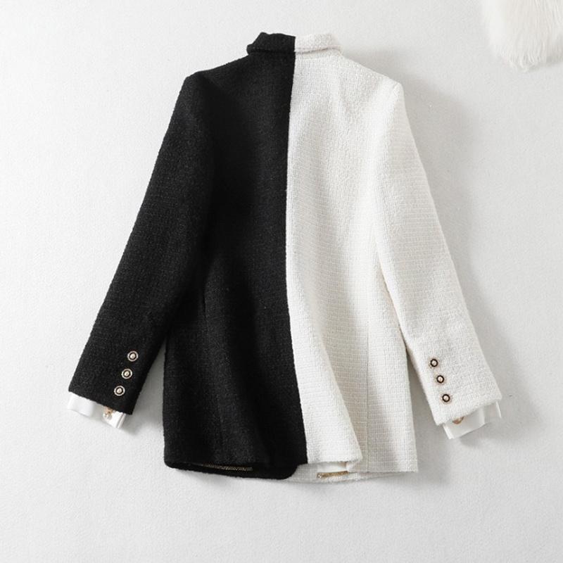 Women' Jackets Lady Office Black Spliced White Tweed Jacket Turn-Down Collar Single-Breasted Multi-Pockets Button Chain Outerwear Autumn Wi, Black white
Women' Jackets Lady Office Black Spliced White Tweed Jacket Turn-Down Collar Single-Breasted Multi-Pockets Button Chain Outerwear Autumn Wi, Black white