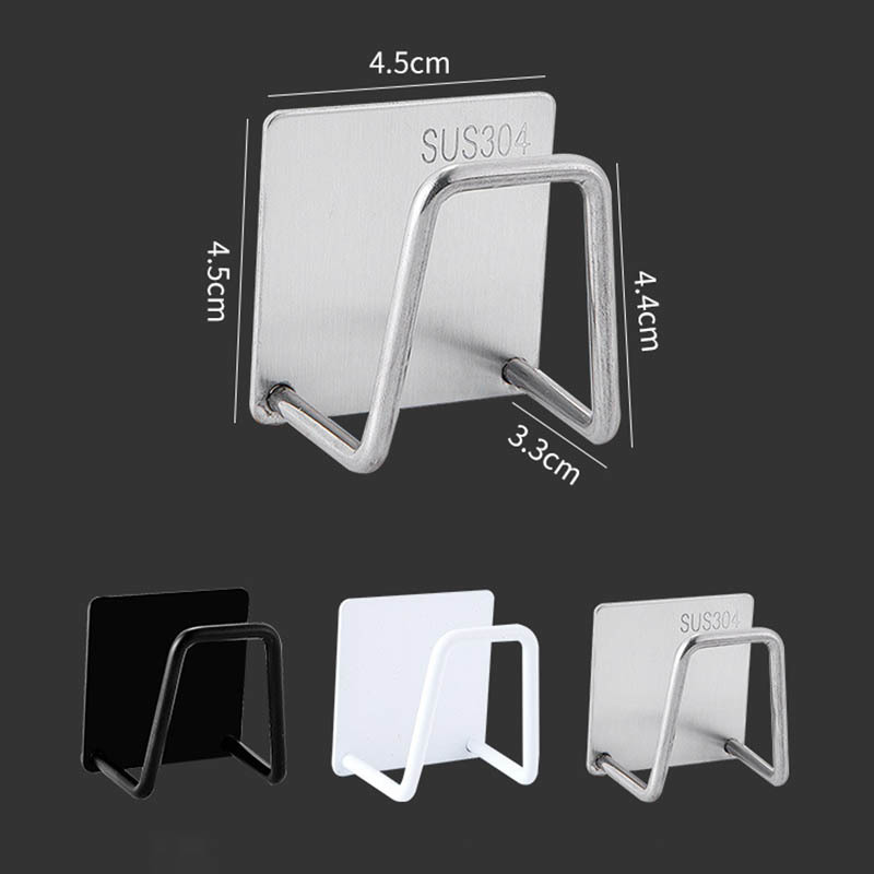 1Pcs Storage Organizer Self Adhesive Drain Drying Rack Sink Accessories Kitchen Supplies 304 Stainless Steel Sponges Holder