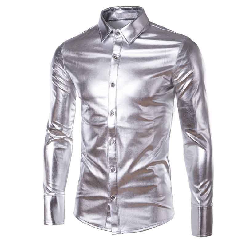 Men's Dress Shirts Gold Silver Shiny Leather Coating Shirt Men Clubwear Fashion Long Sleeve Top Button Up Punk Style Hip Hop Plus Size Xxxl, Black
Men's Dress Shirts Gold Silver Shiny Leather Coating Shirt Men Clubwear Fashion Long Sleeve Top Button Up Punk Style Hip Hop Plus Size Xxxl, Black