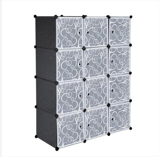 2022 Boxes & Bins Cube Storage 12-Cube Closet Shelves Organizer DIY Cabinet with Door