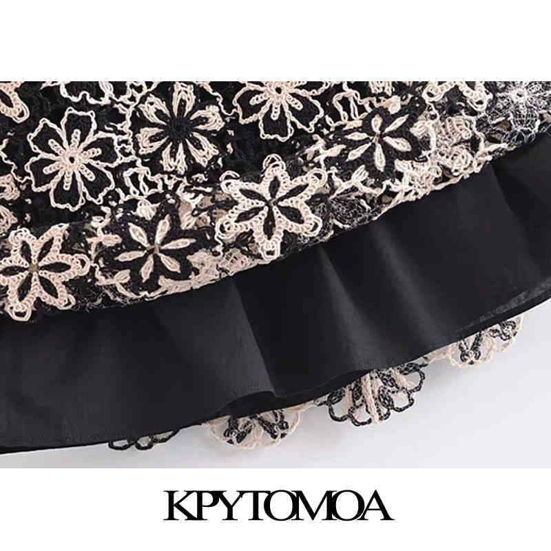 Women Chic Fashion With Lining Crochet Mini Dress Backless Bow Tied Thin Straps Female Dresses Vestidos 210420