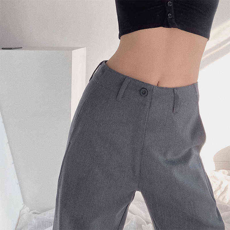 Women Pants Harajuku High Waist Straight Trousers For Female Summer Fashion Wide Leg Loose Casual Jogger Clothing 211115