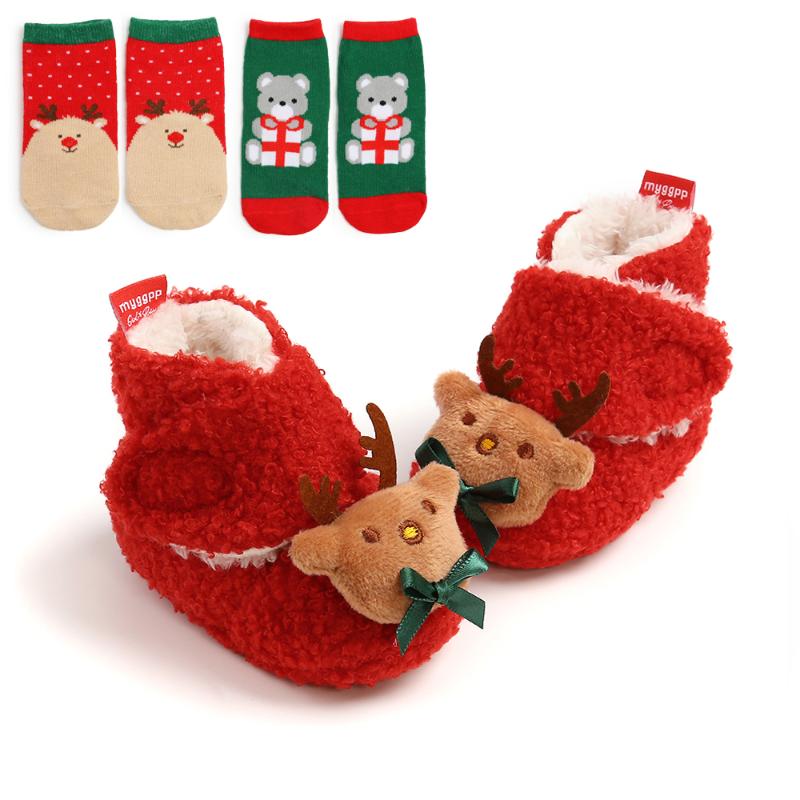 First Walkers Baby Christmas Booties And Socks Set Winter Warm Cotton Fleece Ankle Crib Shoes 3 Piece Infant 2021, Black
First Walkers Baby Christmas Booties And Socks Set Winter Warm Cotton Fleece Ankle Crib Shoes 3 Piece Infant 2021, Black