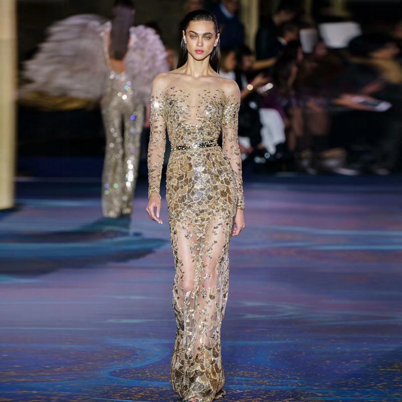 Casual Dresses 2021 Latest Fashion Week Runway Dress Sexy Nude Sheer Mesh Long Luxury Celebrity Evening Party Sequin Maxi Vestido, As pic
Casual Dresses 2021 Latest Fashion Week Runway Dress Sexy Nude Sheer Mesh Long Luxury Celebrity Evening Party Sequin Maxi Vestido, As pic