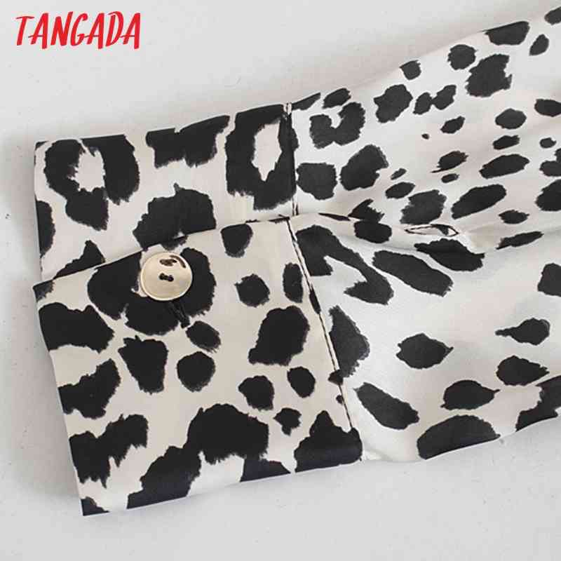 Fashion Women Leopard Print Loose Shirt Long Sleeve High Street Ladies Mini Dress 5Z88 210416