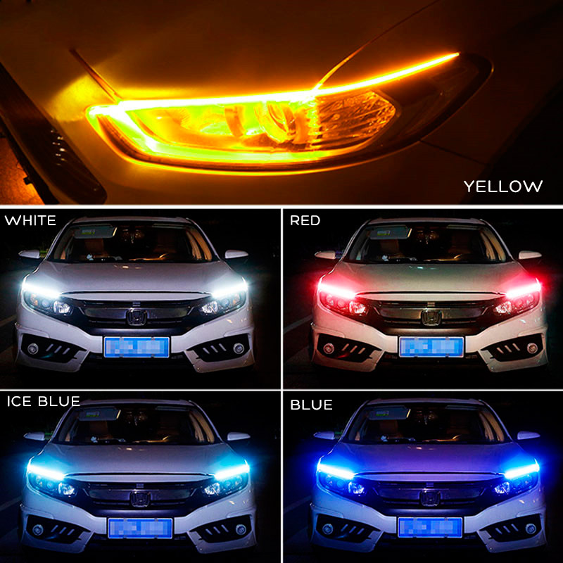 Car Led DRL Daytime Running Lights Turn Signal DRL Led Strip Car Light Accessories Brake Side Lights Headlights For Auto