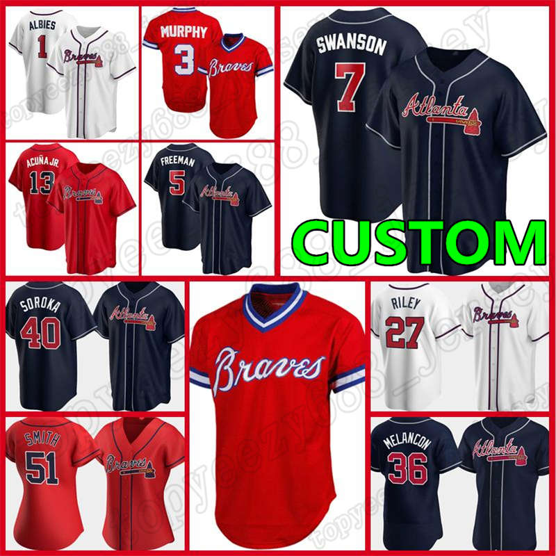 Atlanta 13 Ronald Acuna Jr.Jersey Custom 5 Freddie Freeman Brave 7 Dansby Swanson 1 Ozzie Albies Dale Murphy 44 Hank Aaron Baseball Jersey, Mens custom new flex base(yongshi)
Atlanta 13 Ronald Acuna Jr.Jersey Custom 5 Freddie Freeman Brave 7 Dansby Swanson 1 Ozzie Albies Dale Murphy 44 Hank Aaron Baseball Jersey, Mens custom new flex base(yongshi)