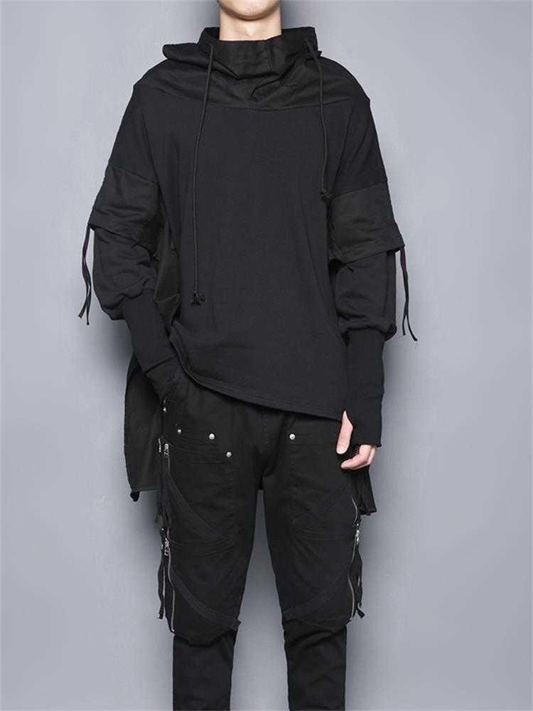 Dark personality deconstruction stitching Yamamoto style street national niche n hooded loose men's jacket 210813