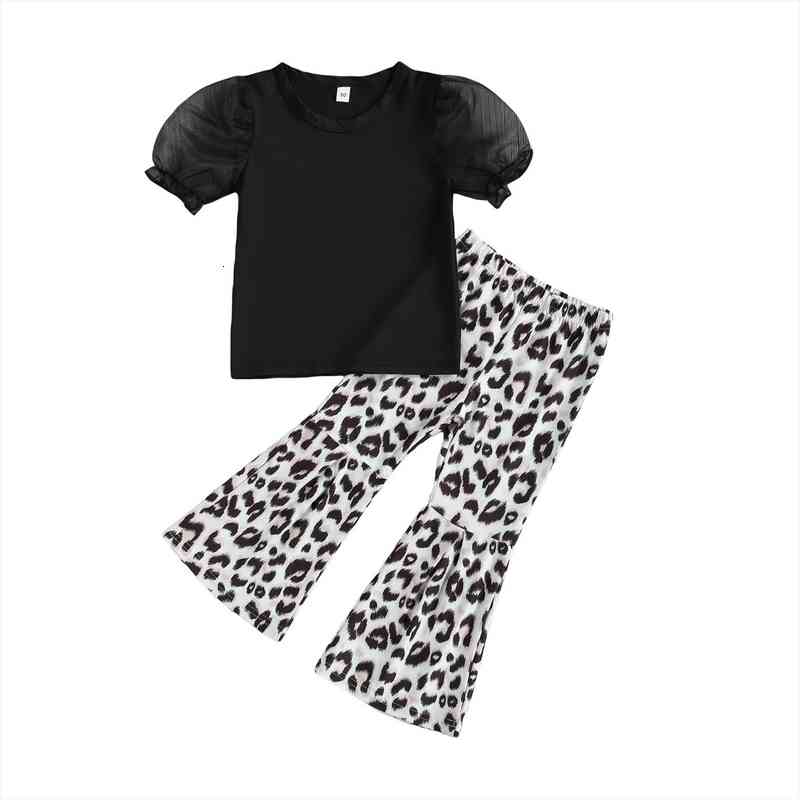 summer kids baby girls fashion 2-piece outfit set puff sleeve black leopard flared pants clothes, White
summer kids baby girls fashion 2-piece outfit set puff sleeve black leopard flared pants clothes, White
