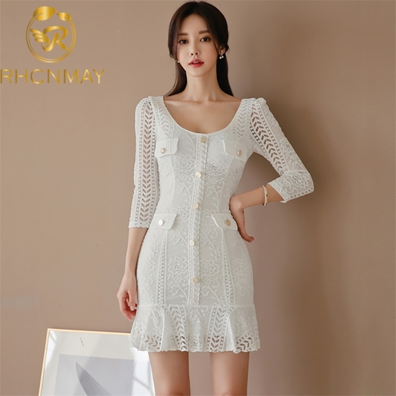 Summer Women Mini Dress Three-quarter Sleeve O-neck Ruffles Female Sexy Hip Package Short Office Lady Vestidos 210520, White
Summer Women Mini Dress Three-quarter Sleeve O-neck Ruffles Female Sexy Hip Package Short Office Lady Vestidos 210520, White