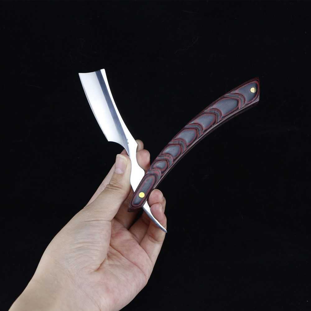 Professional Barber Razor Straight Edge Cut Throat Razor Vintage Wood Handle + Stainless Steel Single Edge Blade Shaving Razor P0817
