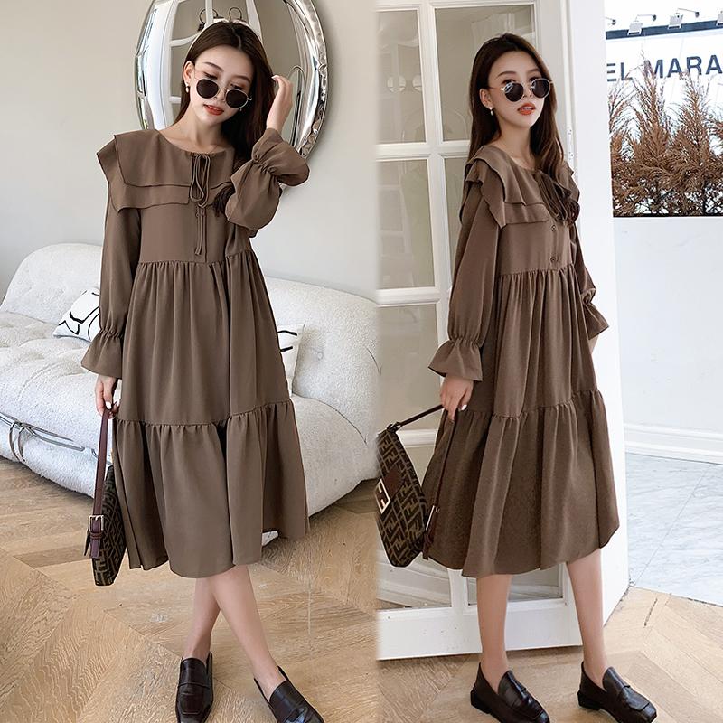 Maternity Dresses 7721# Clothes Spring Autumn Long Sleeves Solid Color Midi Dress Loose Fashion Pregnant Women Mom, White
Maternity Dresses 7721# Clothes Spring Autumn Long Sleeves Solid Color Midi Dress Loose Fashion Pregnant Women Mom, White
