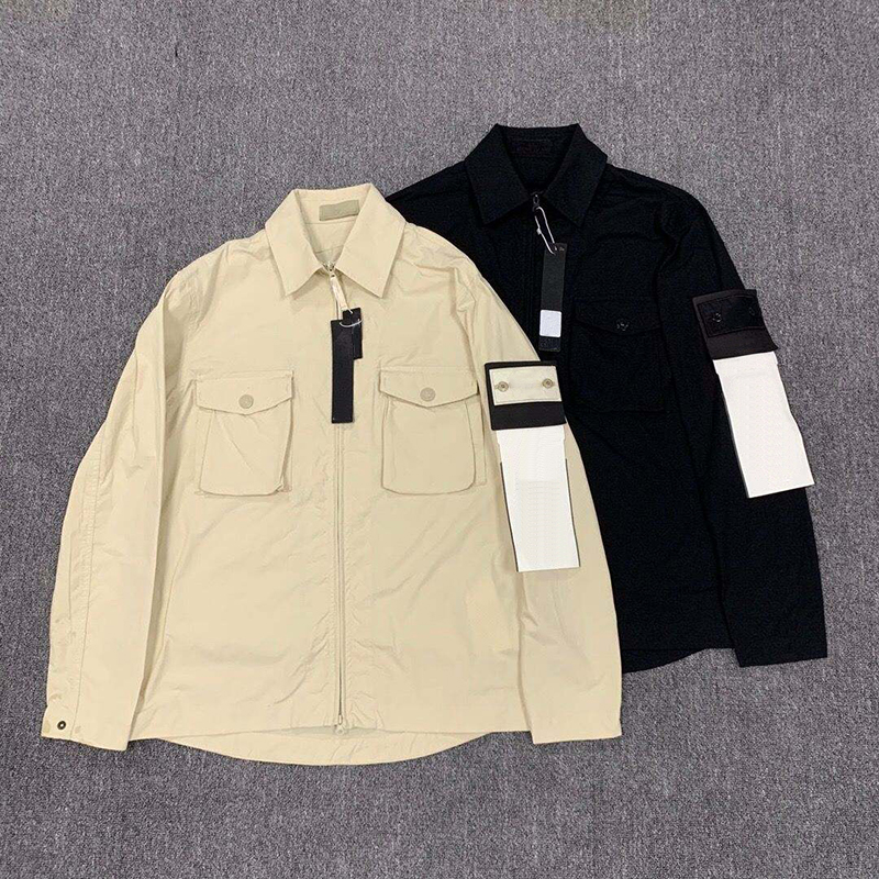 

Brand Men Cptopstoney Lapel Coat Zip Hoodie Patchwork Trench Jacket Running man Epaulet Sports Jogger Casual jackets 2color, Supplement (not shipped separately)