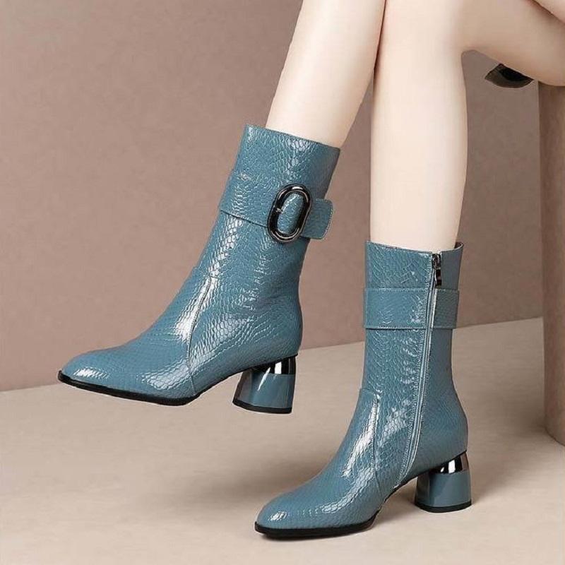 Boots Fall/Winter Mid Calf Woman 2021 5.5cm Heel Short Women's Winter Shoes Plush Booties Zip Buckle For Female Black Blue
Boots Fall/Winter Mid Calf Woman 2021 5.5cm Heel Short Women's Winter Shoes Plush Booties Zip Buckle For Female Black Blue