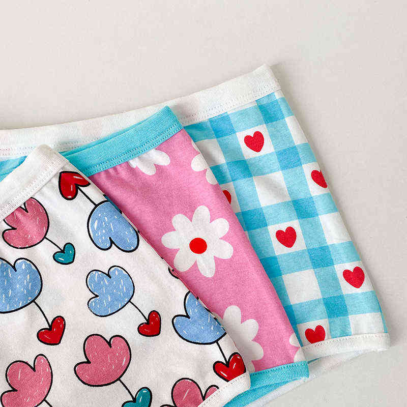 3 Pcs/lot Kids Panties For Girls Cotton Cute Underwear Baby Pink Briefs Toddler Funny Shorts Boxers Underpants Children Clothing 211122