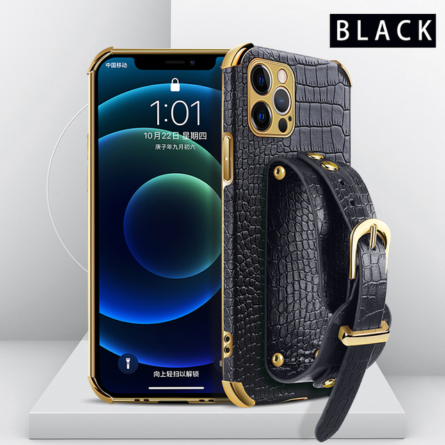 Fashion Luxury Plating Case For coque iPhone 12 11 Pro Max X Xr Xs Mini 7 8 Plus Cover Girls Leather Shockproof With Strap cover, Black pearl
Fashion Luxury Plating Case For coque iPhone 12 11 Pro Max X Xr Xs Mini 7 8 Plus Cover Girls Leather Shockproof With Strap cover, Black pearl