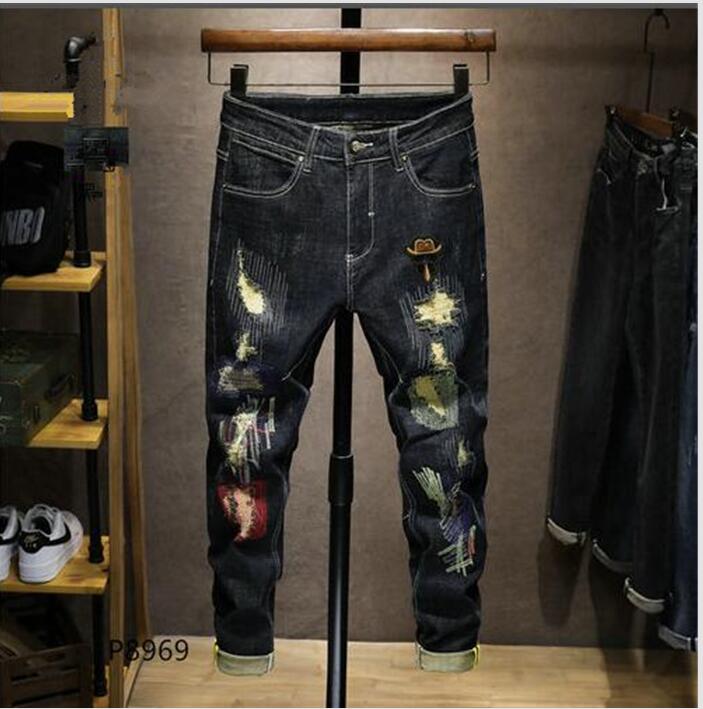 Mens Cool Rips Stretch Designer Jeans Distressed Ripped Biker Slim Fit Washed Motorcycle Denim Men s Hip Hop Fashion Man Pants 2022, Black
Mens Cool Rips Stretch Designer Jeans Distressed Ripped Biker Slim Fit Washed Motorcycle Denim Men s Hip Hop Fashion Man Pants 2022, Black