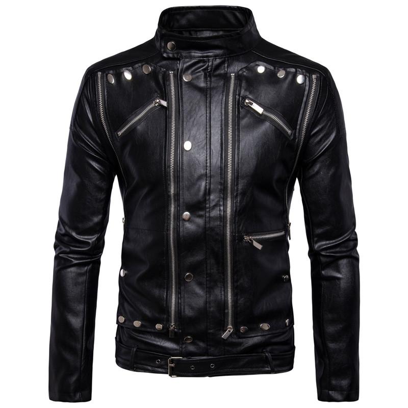 Men's Fur & Faux Autumn Leather Jacket Slim Solid Color Motorcycle Stand Collar PU Windproof Coat Large Size 5XL, Black
Men's Fur & Faux Autumn Leather Jacket Slim Solid Color Motorcycle Stand Collar PU Windproof Coat Large Size 5XL, Black