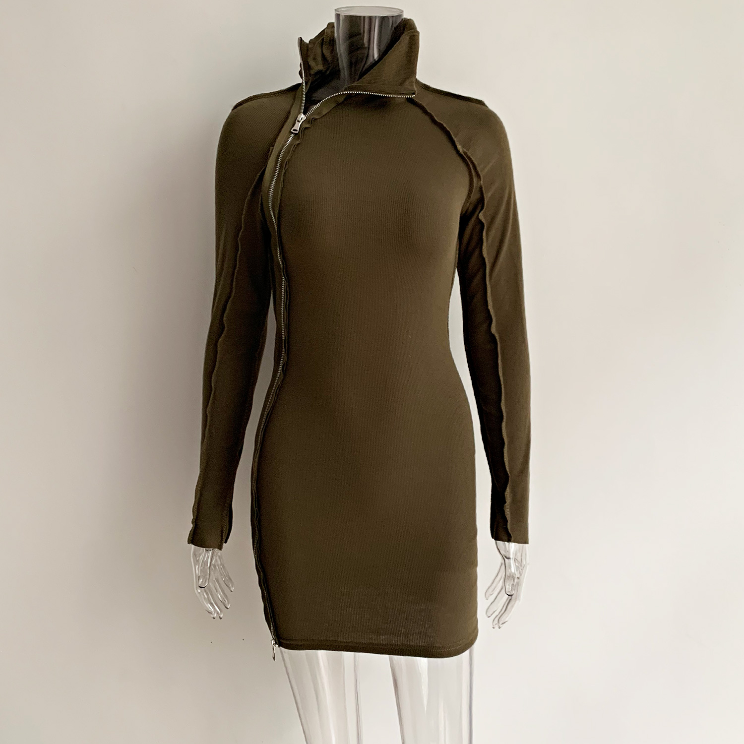 2021kgfigu 2021 new arrival long sleeve side zipper halter high neck adjusted dresses for women 2021 elegant mini vestidos clubwear, Black;gray
2021kgfigu 2021 new arrival long sleeve side zipper halter high neck adjusted dresses for women 2021 elegant mini vestidos clubwear, Black;gray