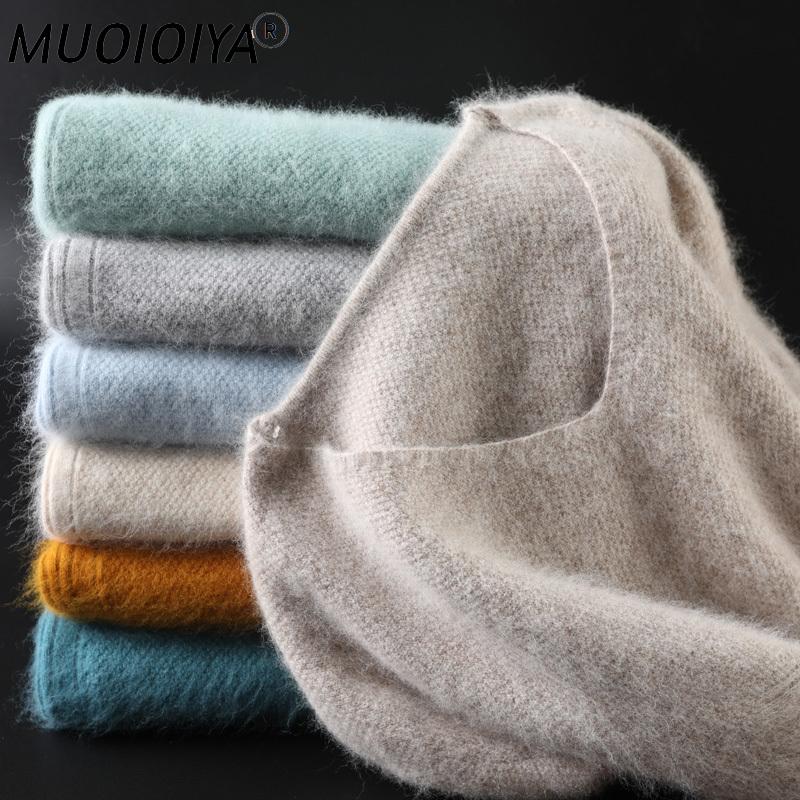 Women&#039;s Sweaters Autumn Winter Men V-neck Warm Pullover 100% Pure Color Mink Cashmere Women Knitted Soft Sweater S-2XL 8 от DHgate WW