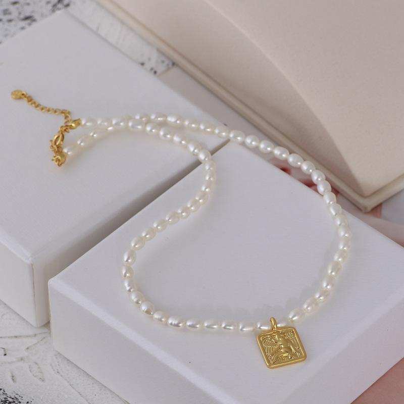 Chains Brass With 18K Gold Coins Charm Real Baroque Pearl Necklaces Women Jewelry Punk Party Designer Club T Show Korea Japan, Silver
Chains Brass With 18K Gold Coins Charm Real Baroque Pearl Necklaces Women Jewelry Punk Party Designer Club T Show Korea Japan, Silver