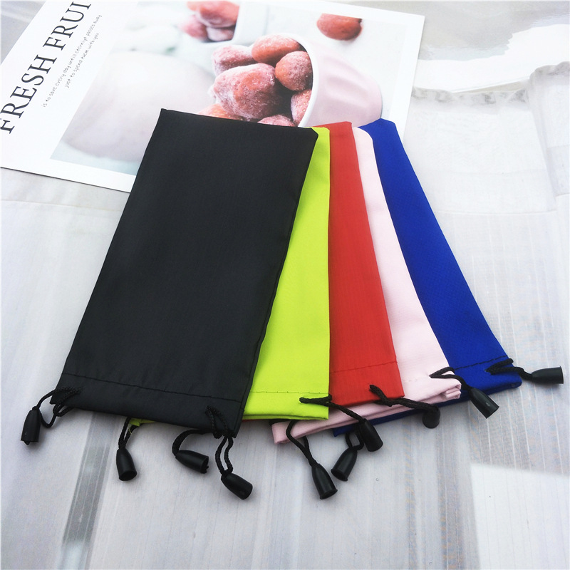 18*9.5cm Durable Waterproof Dustproof Sunglasses Pouch Drawstring Soft Eyeglasses Bag Glasses case Eyewear Storage Accessories