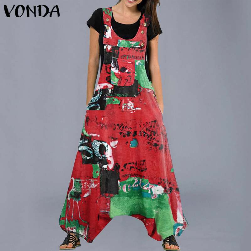 Women Jumpsuist Casual Sleeveless Jumpsuits Rompers 2021 VONDA Casual Loose Drop Crotch Playsuits Female Overalls Pant Plus Size, Green
Women Jumpsuist Casual Sleeveless Jumpsuits Rompers 2021 VONDA Casual Loose Drop Crotch Playsuits Female Overalls Pant Plus Size, Green