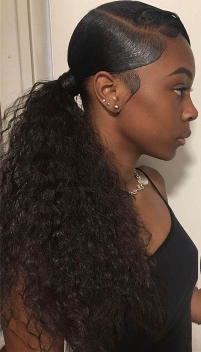 Wraps Mongolian kinky curly ponytail hairpiece for black women 100% real human hair drawstring pony tail low sleek side part 140g fast delivery