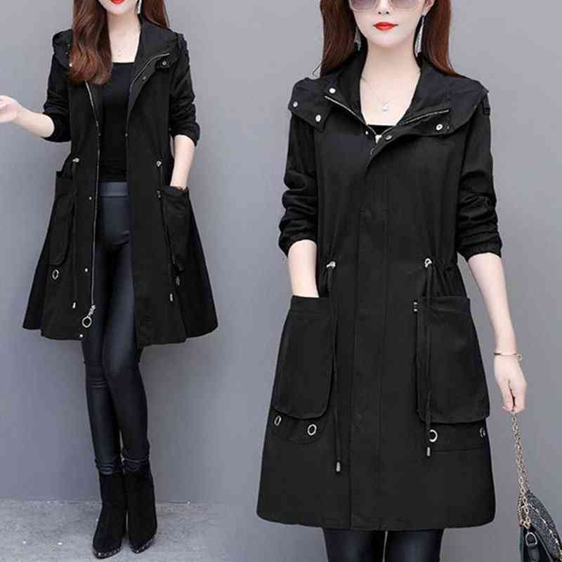 Women's Trench Coats Spring Autumn Windbreaker Casual Hooded Drawstring Female Coat Outerwearies Mid Long Ladies Outerwear 32z7# Z9AG, 1# shoe box
Women's Trench Coats Spring Autumn Windbreaker Casual Hooded Drawstring Female Coat Outerwearies Mid Long Ladies Outerwear 32z7# Z9AG, 1# shoe box