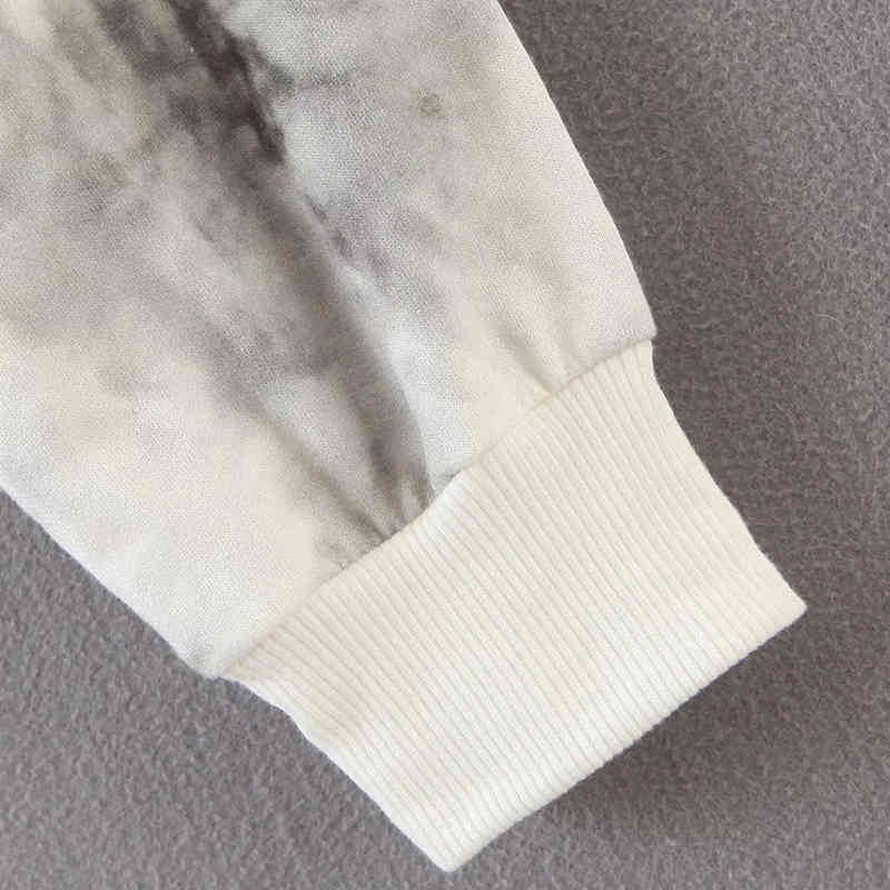 Women Fashion Printed Cropped Hoodies Sweatshirts Batwing Long Sleeve Casual Pullover Top Female Hooded Sweatshirt 210414