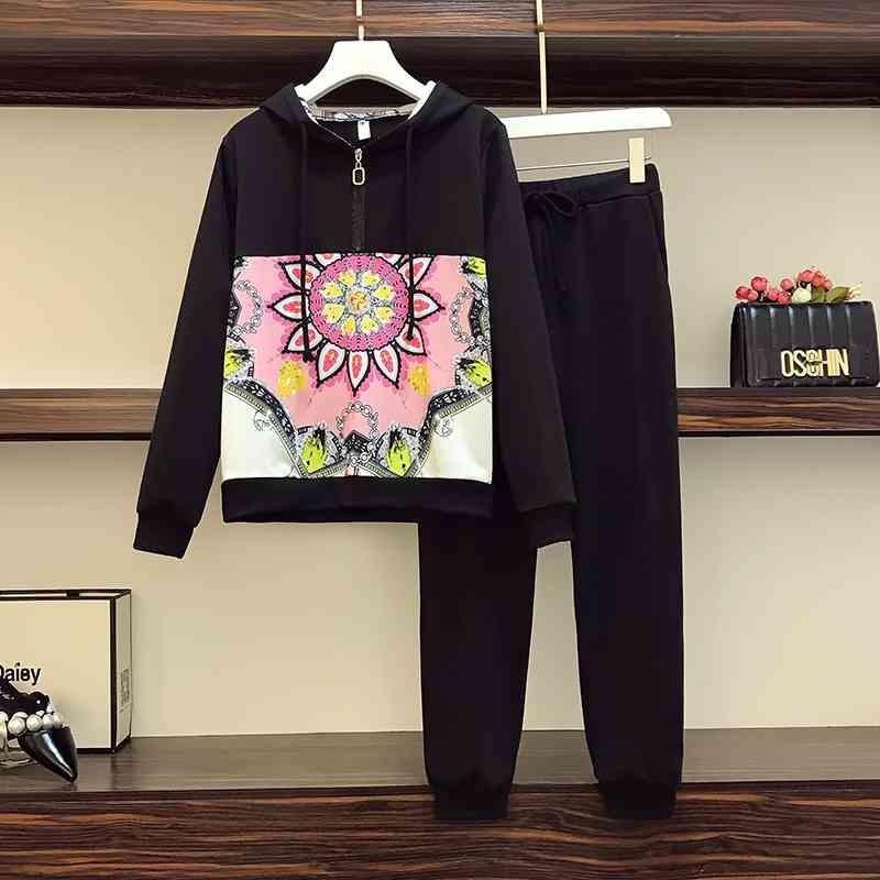 Autumn Tracksuit Women Print Patchwork Long Sleeve Zipper Hoodies and Elastic Waist Pants Two Piece Set Outfit 210428, Army green
Autumn Tracksuit Women Print Patchwork Long Sleeve Zipper Hoodies and Elastic Waist Pants Two Piece Set Outfit 210428, Army green