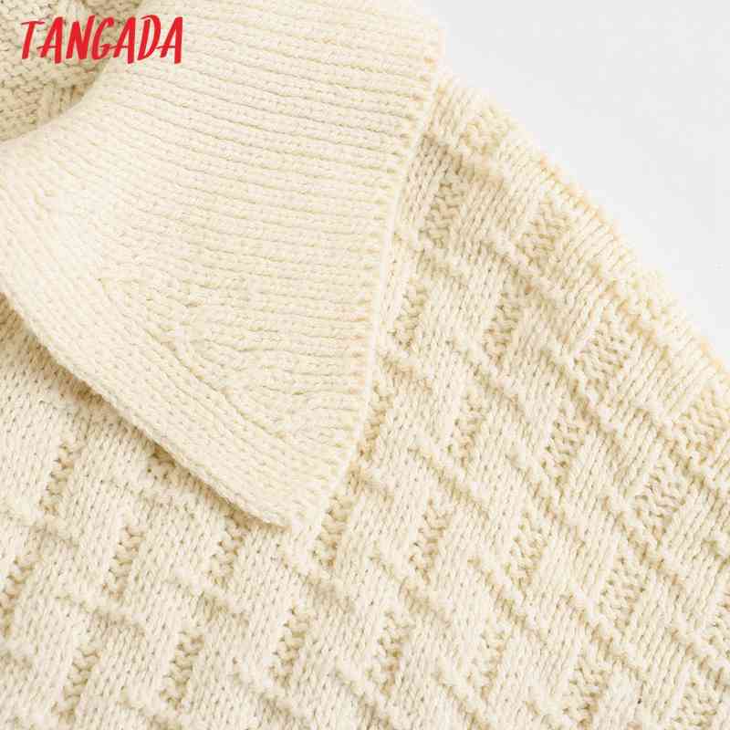 Women Beige Oversized Knitted Vest Sweater Vintage Sleeveless Female Waistcoat Chic Tops BE464 210416