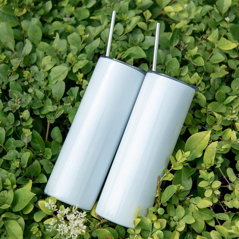 STRAIGHT! 20oz Blank Bottle Sublimation Tumblers With Metal Straw 304 Stainless Steel Water Bottles Double Insulated Blank Outdoor Cups Mugs DHL