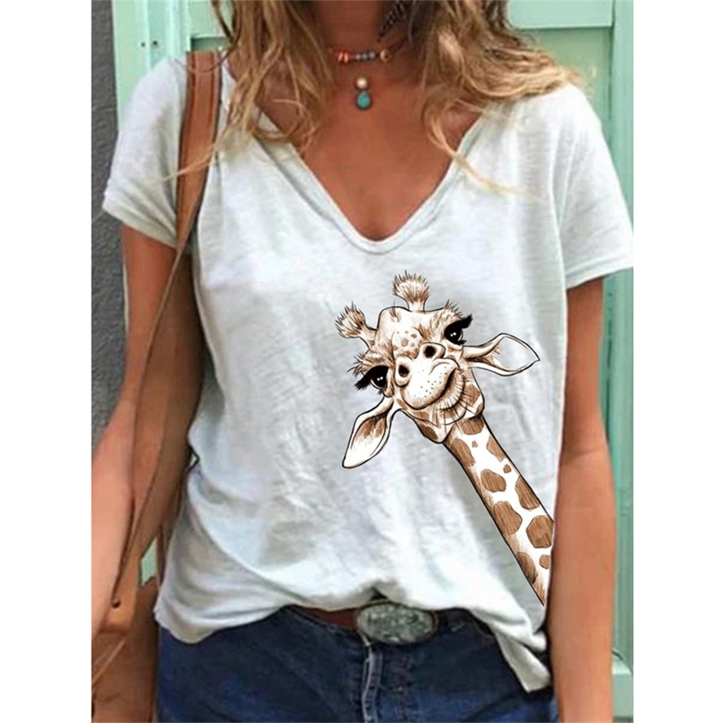 Casual Woman Tshirts Women Summer Tops Loose Giraffe Soft Short Sleeve T-shirt Top Graphic Tees T Shirts 210708, Yellow
Casual Woman Tshirts Women Summer Tops Loose Giraffe Soft Short Sleeve T-shirt Top Graphic Tees T Shirts 210708, Yellow