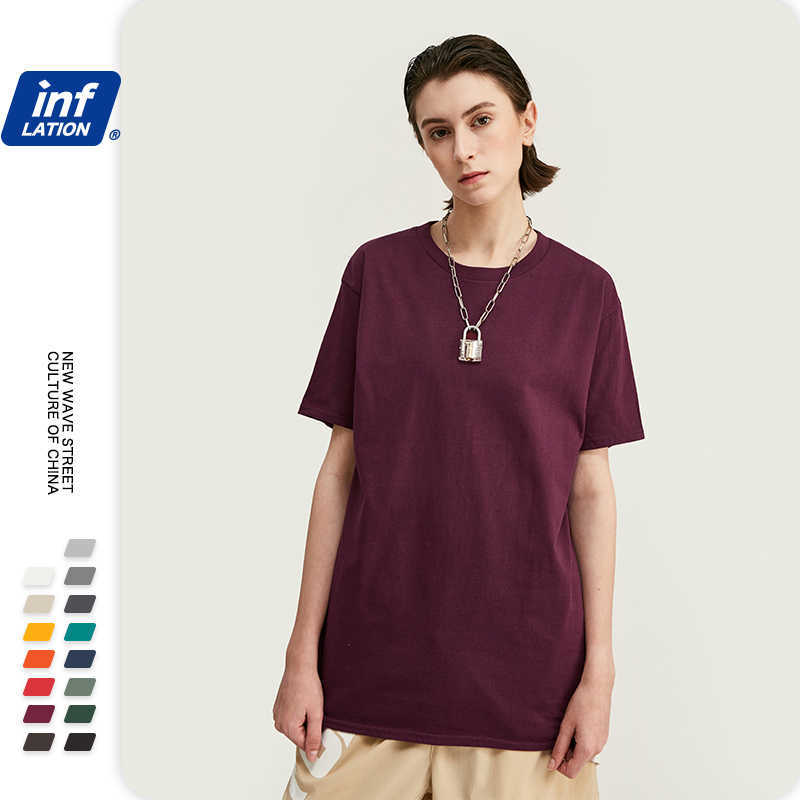 INFLATION Package Sale Plus size fashion men tshirts 100% Cotton O-Neck Men's Plain T shirt 25 Solid Colors T-shirt 035S16 210629