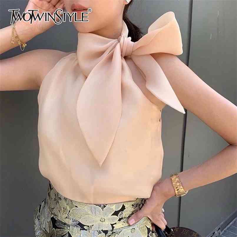 Lace Up Bowknot Casual Shirt For Women Stand Collar Sleeveless Minimalist Blouse Female Fashion Clothing 210524, White
Lace Up Bowknot Casual Shirt For Women Stand Collar Sleeveless Minimalist Blouse Female Fashion Clothing 210524, White