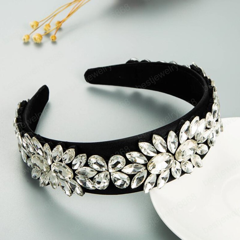 Fashion Hairband For Adult Shining Rhinestone Flower Headbands Top Quality Headwear Hair Accessories