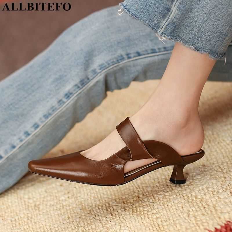 ALLBITEFO high quality genuine leather retro barnd high heels women sandals summer women slippers women heels shoes flip flops 210611, As picture
ALLBITEFO high quality genuine leather retro barnd high heels women sandals summer women slippers women heels shoes flip flops 210611, As picture