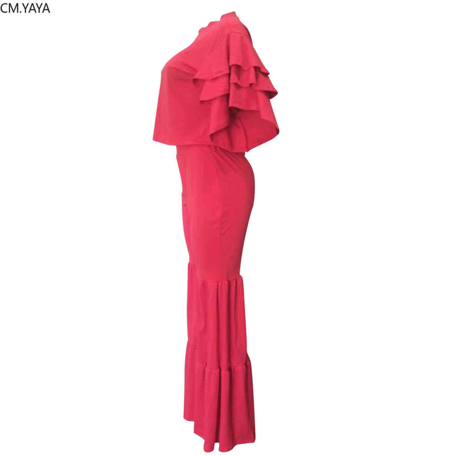 Autumn Winter Women set Tracksuit O Neck Petal Sleeve Top Flare Pants Suit Two Piece Set Solid Night Club Outfits LS6326 211105