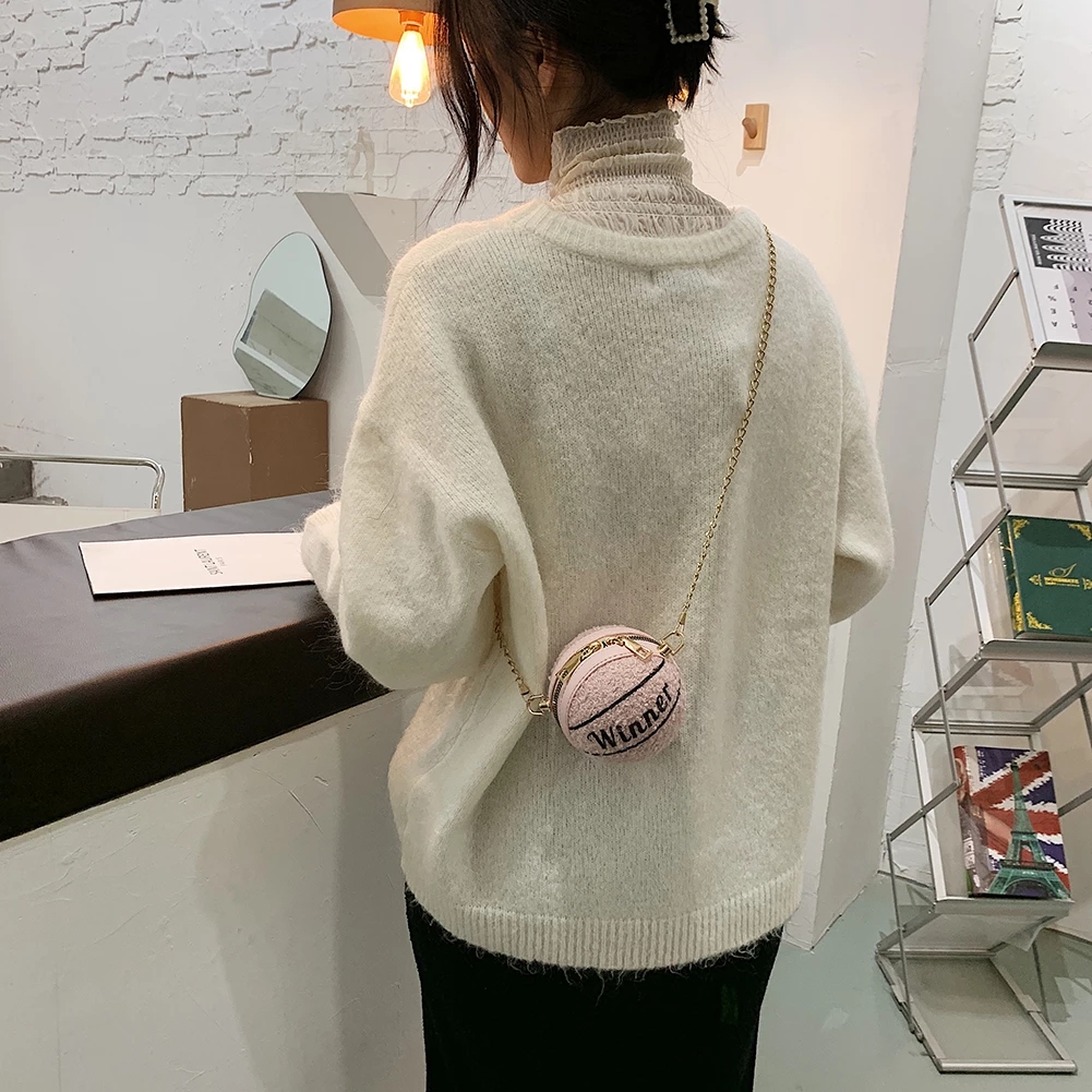 Portable purse Splicing Shoulder Clutch Lady Ball Shaped Crossbody Bag Chain Handbags Fashion Exquisite Shopping Bags For Women