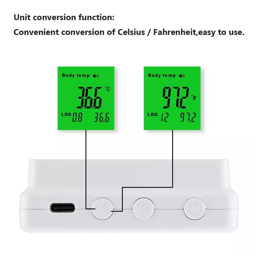 A8 Wall Mount Infrared Thermometer Gauge Indicator Non Contact Hygrometer Voice Broadcast Indoor Outdoor Automatic Temperature Sensor