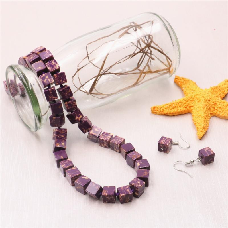 Earrings & Necklace 8mm Square Purple Synthesis Turquois Imperial Jaspers Fashion Jewelry Accessories 18inch Y554, Silver
Earrings & Necklace 8mm Square Purple Synthesis Turquois Imperial Jaspers Fashion Jewelry Accessories 18inch Y554, Silver
