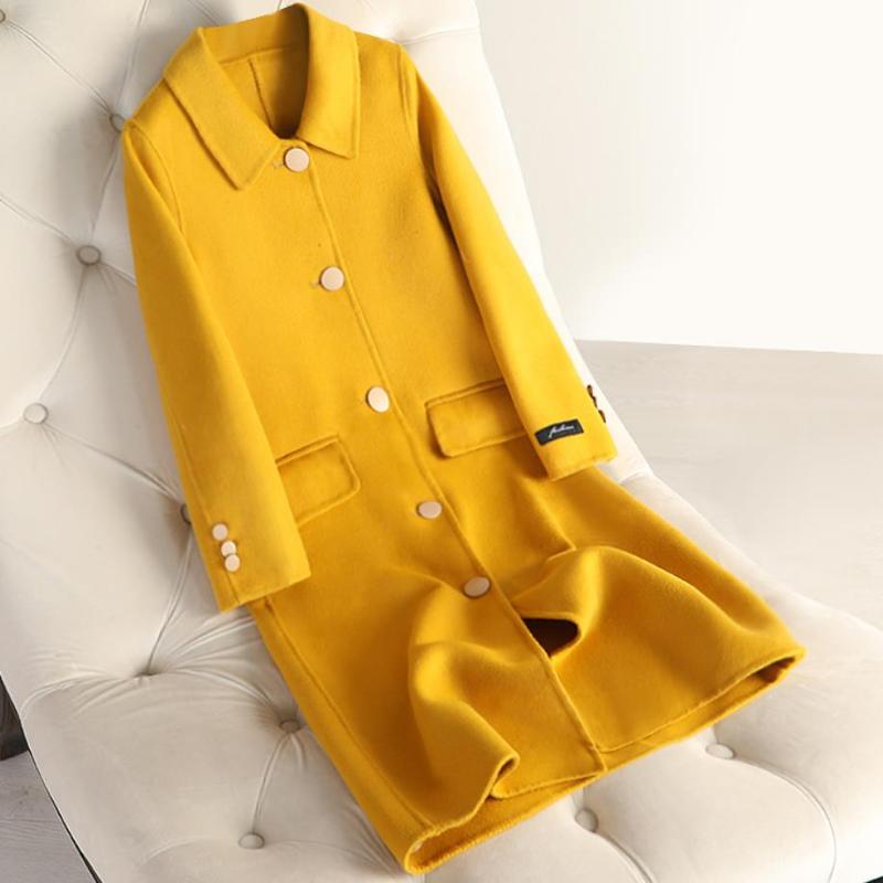 Women' Wool & Blends Autumn And Winter Fashion Double-sided Cashmere Coat Women Straight Long Turn Down Collar Loose Woolen, Beige
Women' Wool & Blends Autumn And Winter Fashion Double-sided Cashmere Coat Women Straight Long Turn Down Collar Loose Woolen, Beige
