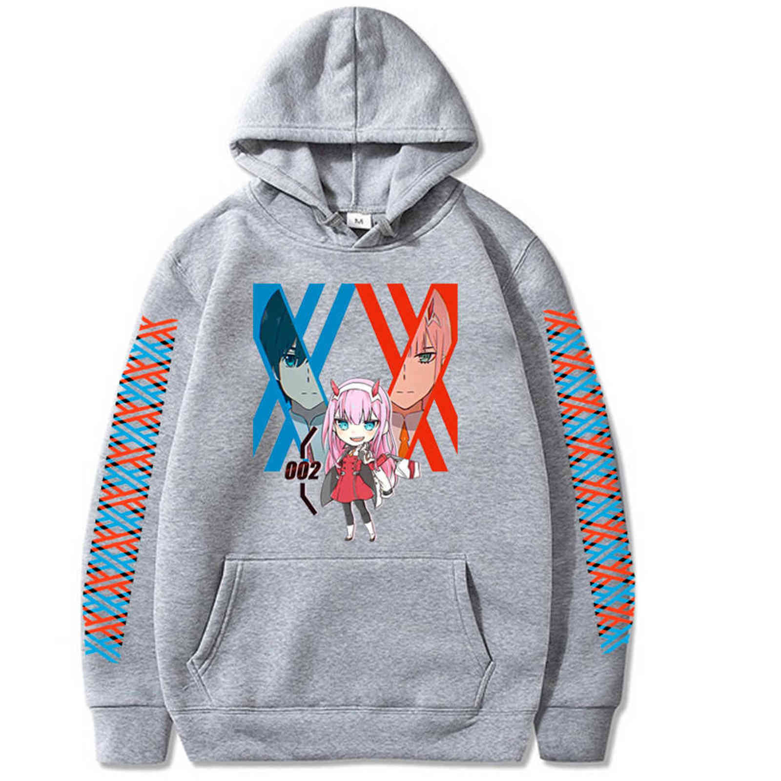 Darling In The Franxx Anime Harajuku Zero TWO Beautiful Girl Print Hoodie Men Tops Loose Autumn Winter Sweatshirt Hoody Hoodies Y1120