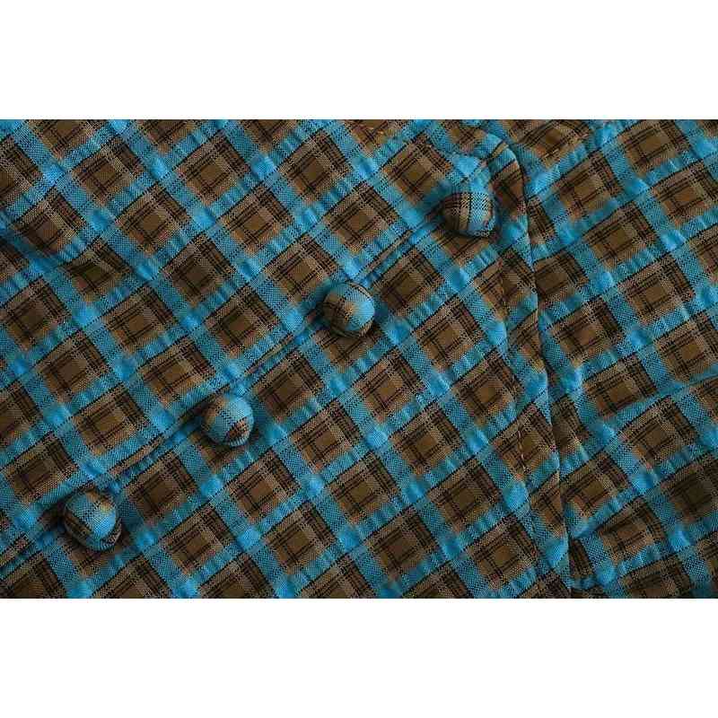 vintage v neck women short shirts summer fashion button-fly ladies blouses casual plaid female shirt sexy girls blouse 210430
