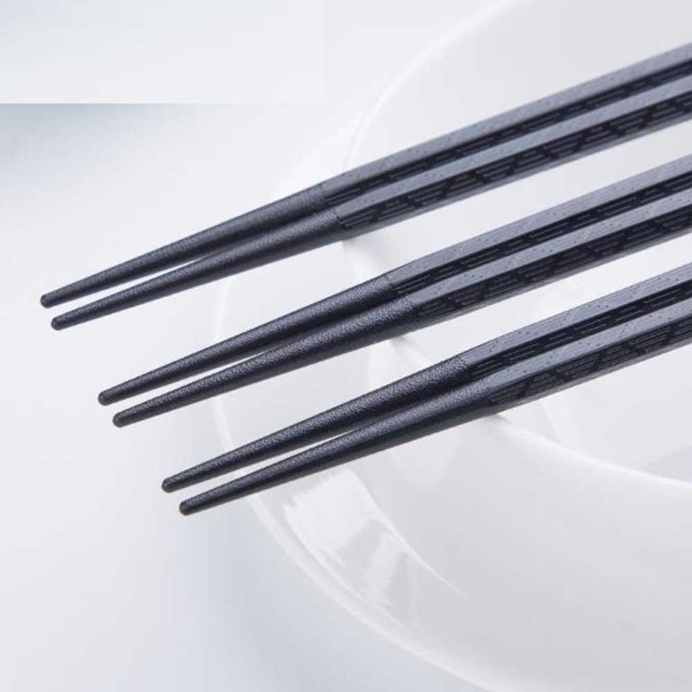 500Pairs Black Chopstick Restaurant Durable Japanese Chopstick Sushi Black Alloy Chopstick Chinese Food Bulk Sale