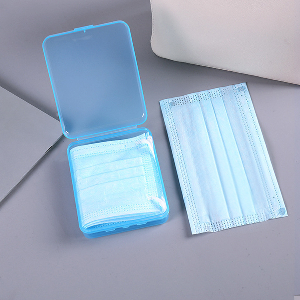 1/2/3 Guards mascarilla transparent square plastic mask case holder portable dust-proof storage case of container